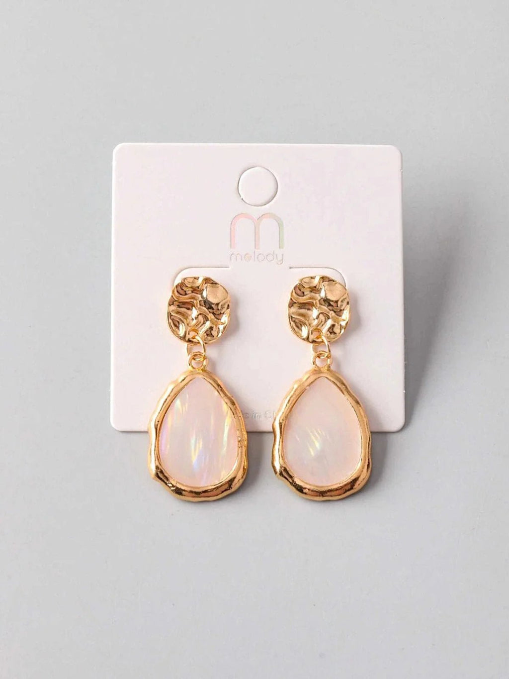 FASHION MARBLE GOLD EARRINGS - The Garment Garden Boutique