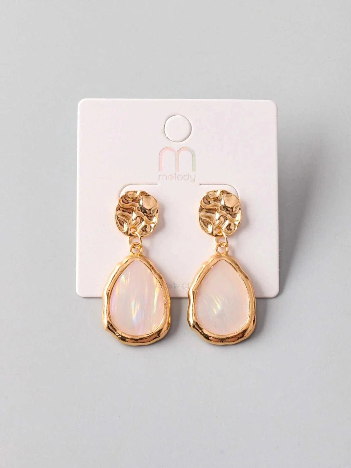 FASHION MARBLE GOLD EARRINGS - The Garment Garden Boutique