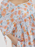 PLUS SIZE SHORT SLEEVE SQUARE NECK FRONT POCKETS FLORAL TUNIC MINI DRESS - The Garment Garden Boutique