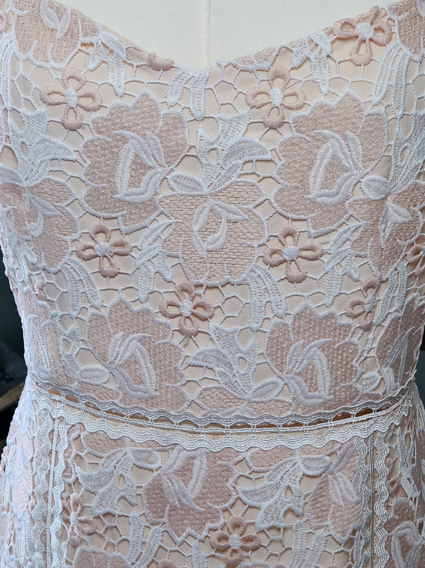 Blush Floral Lace Maxi Dress by AROSE – Wedding Guest & Spring Event Dress - The Garment Garden Boutique