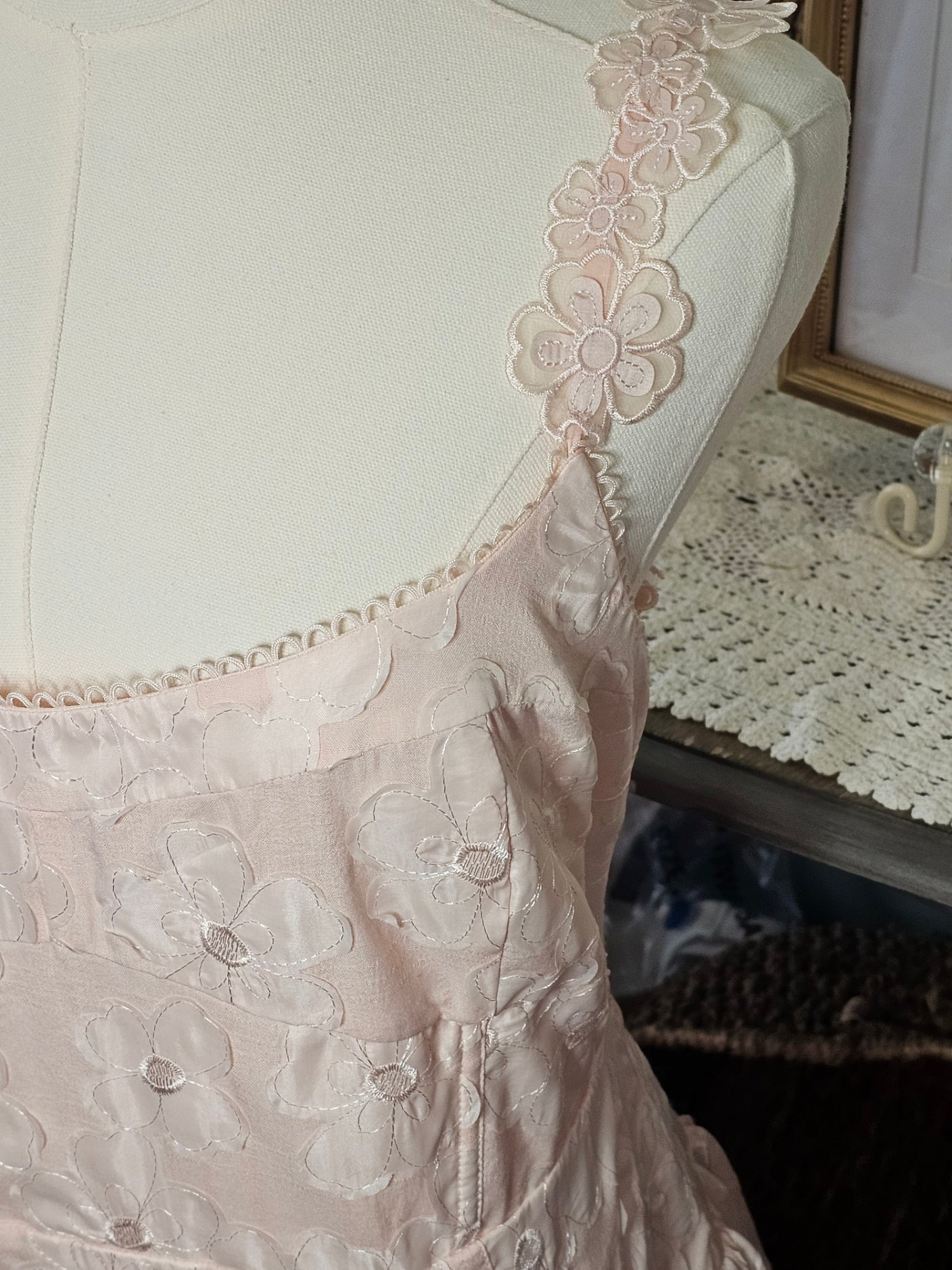 Blush Floral Embroidered Midi Dress by For Love & Lemons - The Garment Garden Boutique