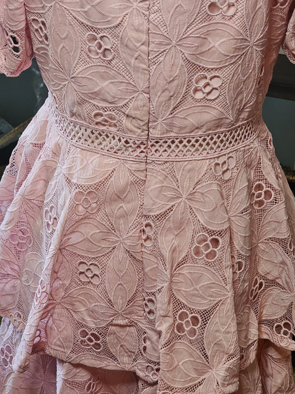 Lace Tiered Maxi Dress by Just Me – Wedding Guest & Formal Occasion Dress - The Garment Garden Boutique