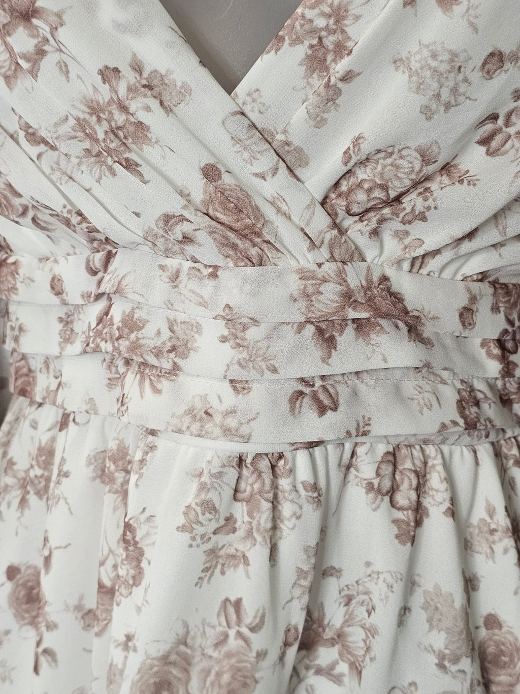 Pale Chocolate Floral Open-Back Mini Dress by Altar'd State - The Garment Garden Boutique