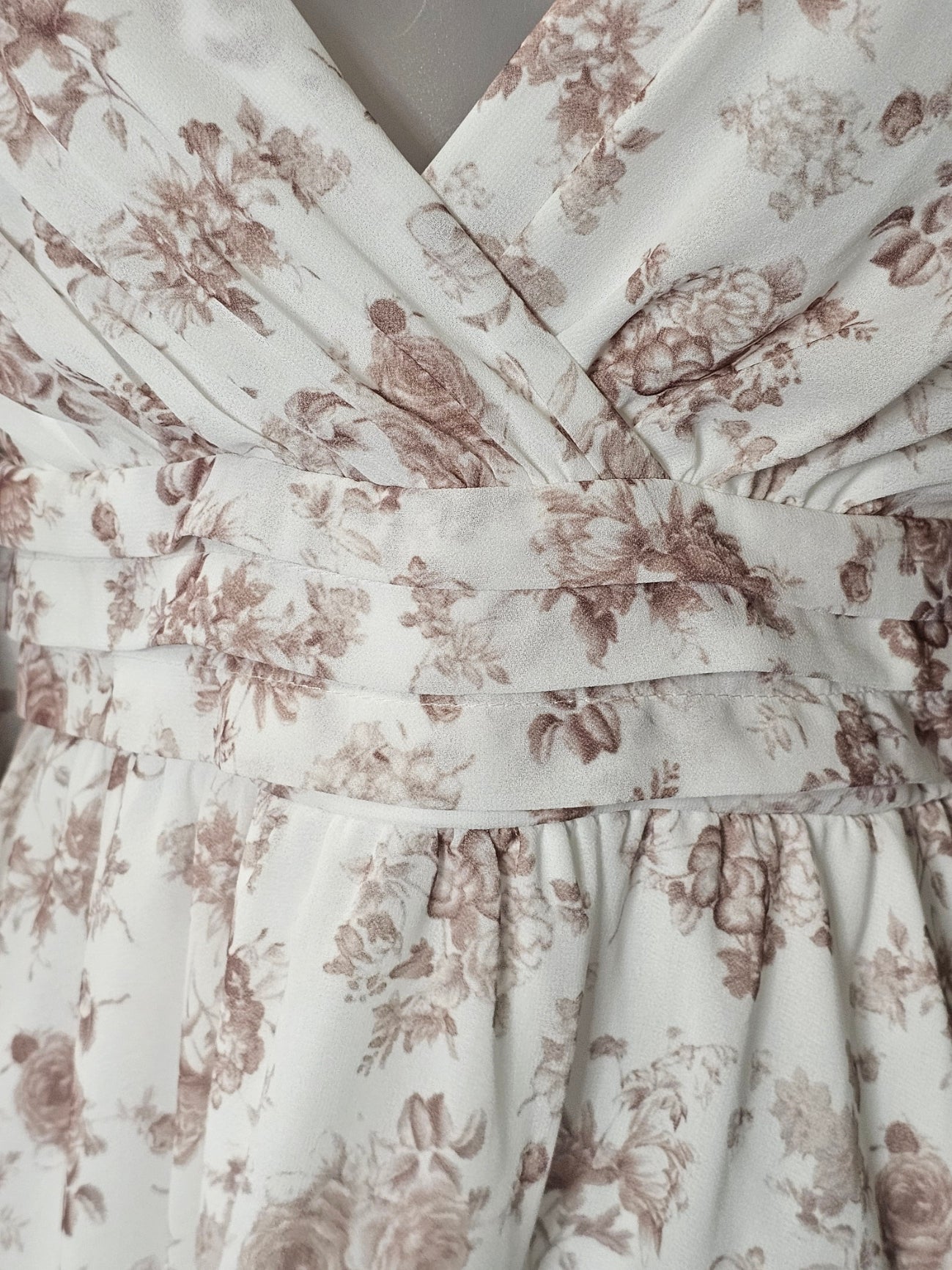 Pale Chocolate Floral Open-Back Mini Dress by Altar'd State - The Garment Garden Boutique
