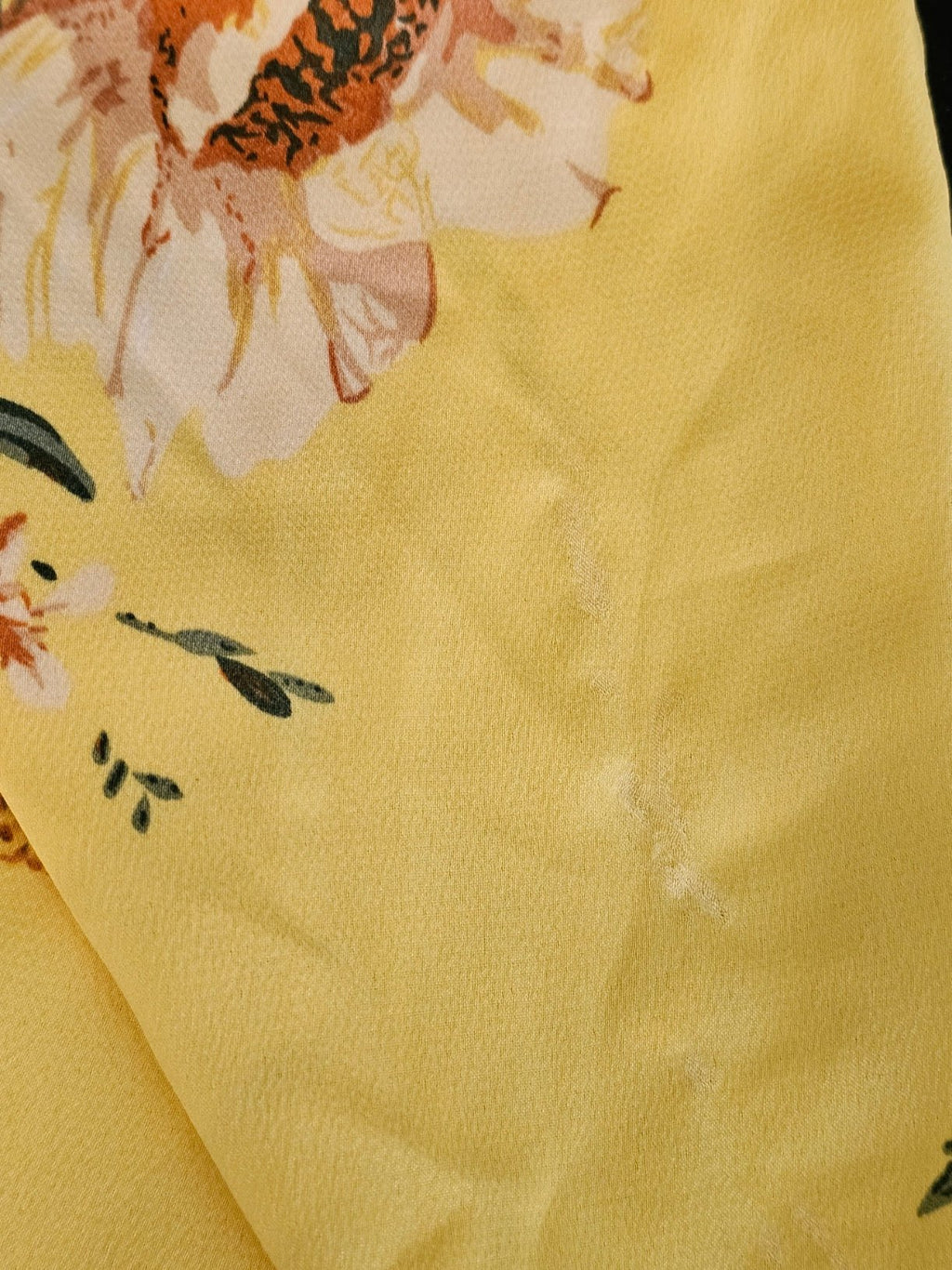 Lulu's Yellow Floral Satin Midi Dress - The Garment Garden Boutique