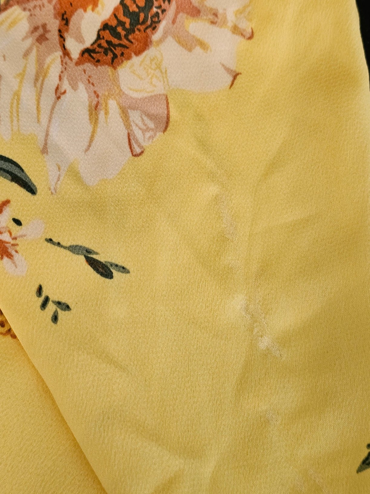 Lulu's Yellow Floral Satin Midi Dress - The Garment Garden Boutique