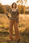 Mainstrip 70s Retro Floral Smocked Blouse - The Garment Garden Boutique