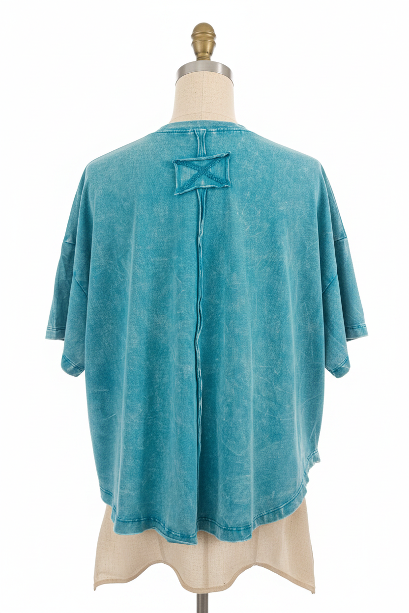 Aqua Acid-Wash Tee - Back Studio