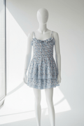 Altar'd State Baby Blue Ditsy Floral Smocked Lace Ruffle Romper - The Garment Garden Boutique