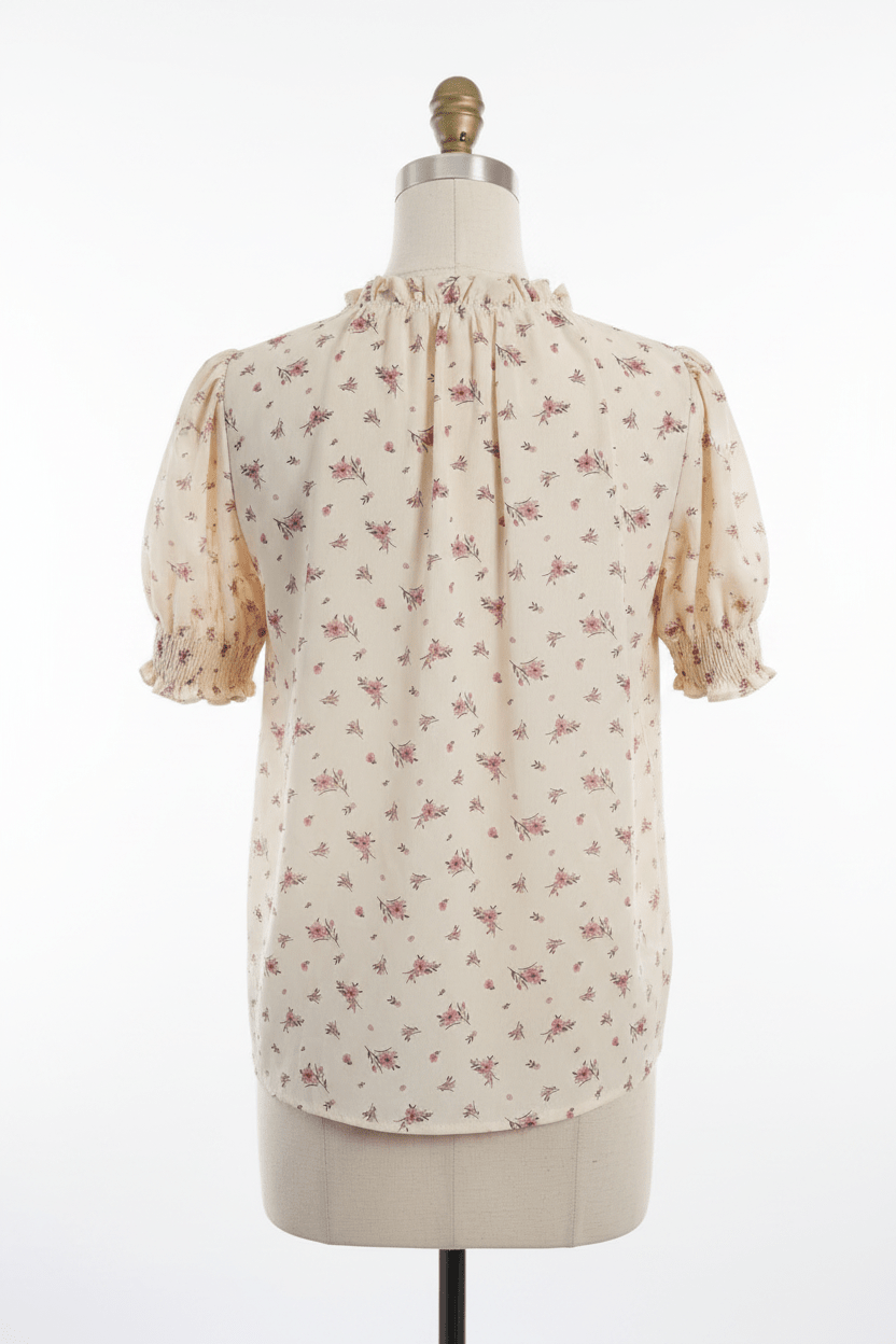 Back - Ditsy Floral Ruffle Blouse