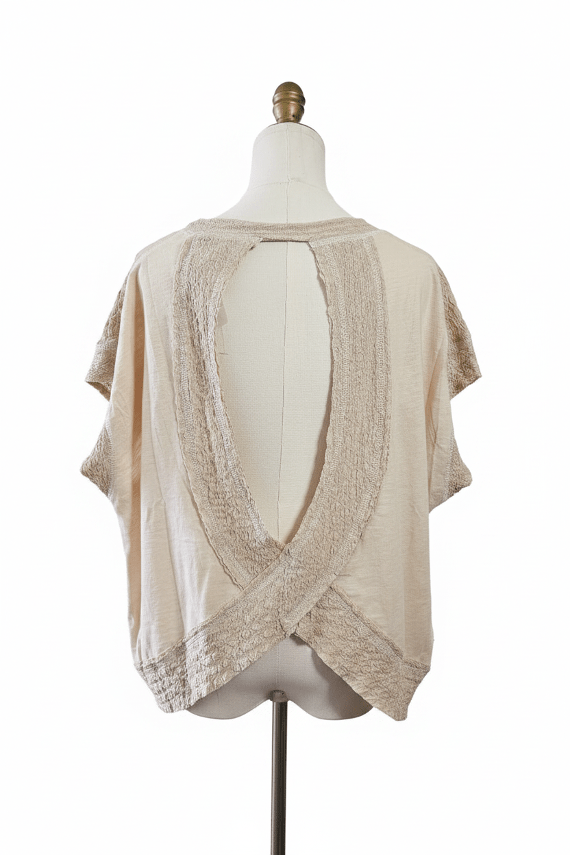 Back view - Open Back Lace Detail Top