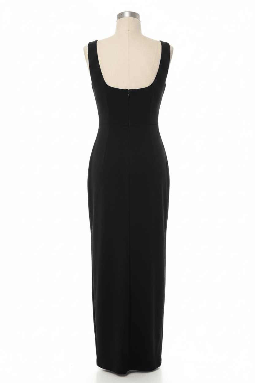 Lulu's Black Square-Neck Formal Maxi Dress - The Garment Garden Boutique