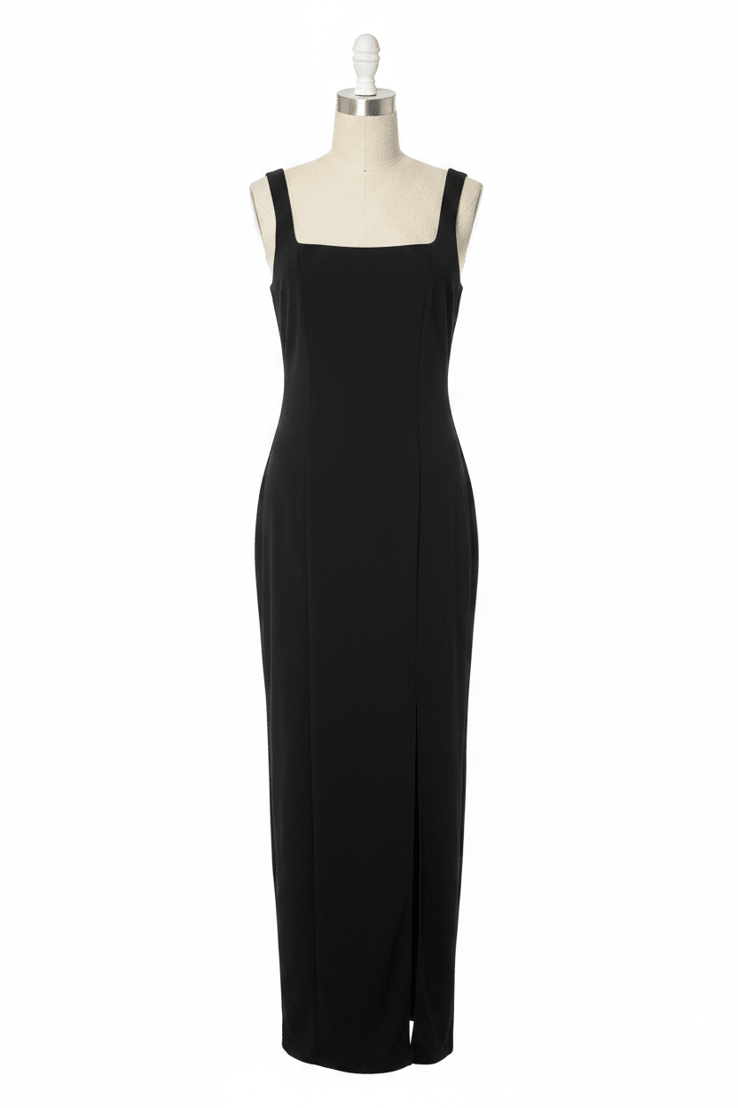 Lulu's Black Square-Neck Formal Maxi Dress - The Garment Garden Boutique