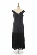 Just Me Black Jacquard Drop Waist Formal Maxi Dress - The Garment Garden Boutique
