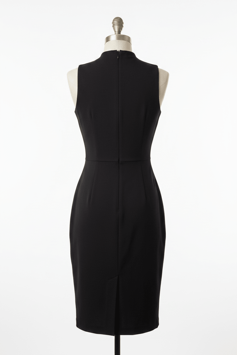 BeBe Rhinestone Hem Mock Neck Sheath Dress - The Garment Garden Boutique