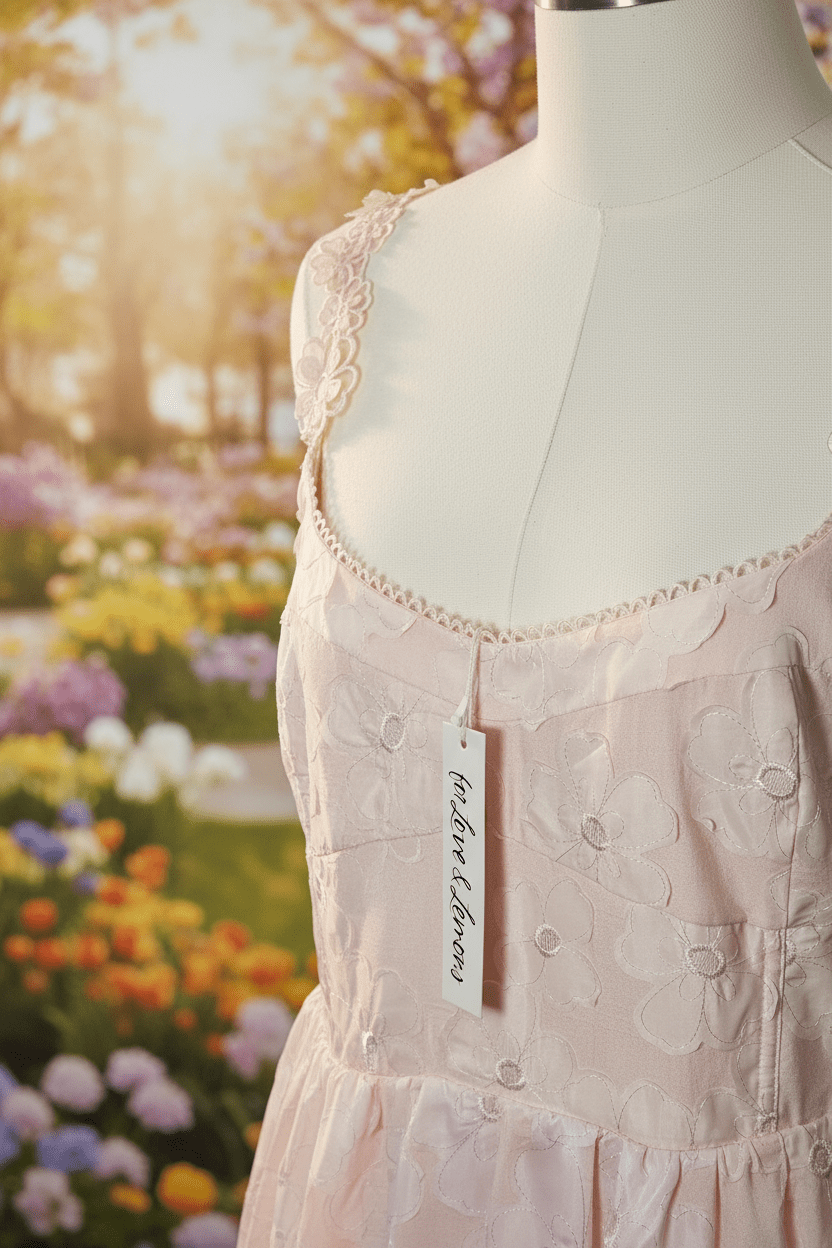 Blush Floral Embroidered Midi Dress by For Love & Lemons - The Garment Garden Boutique