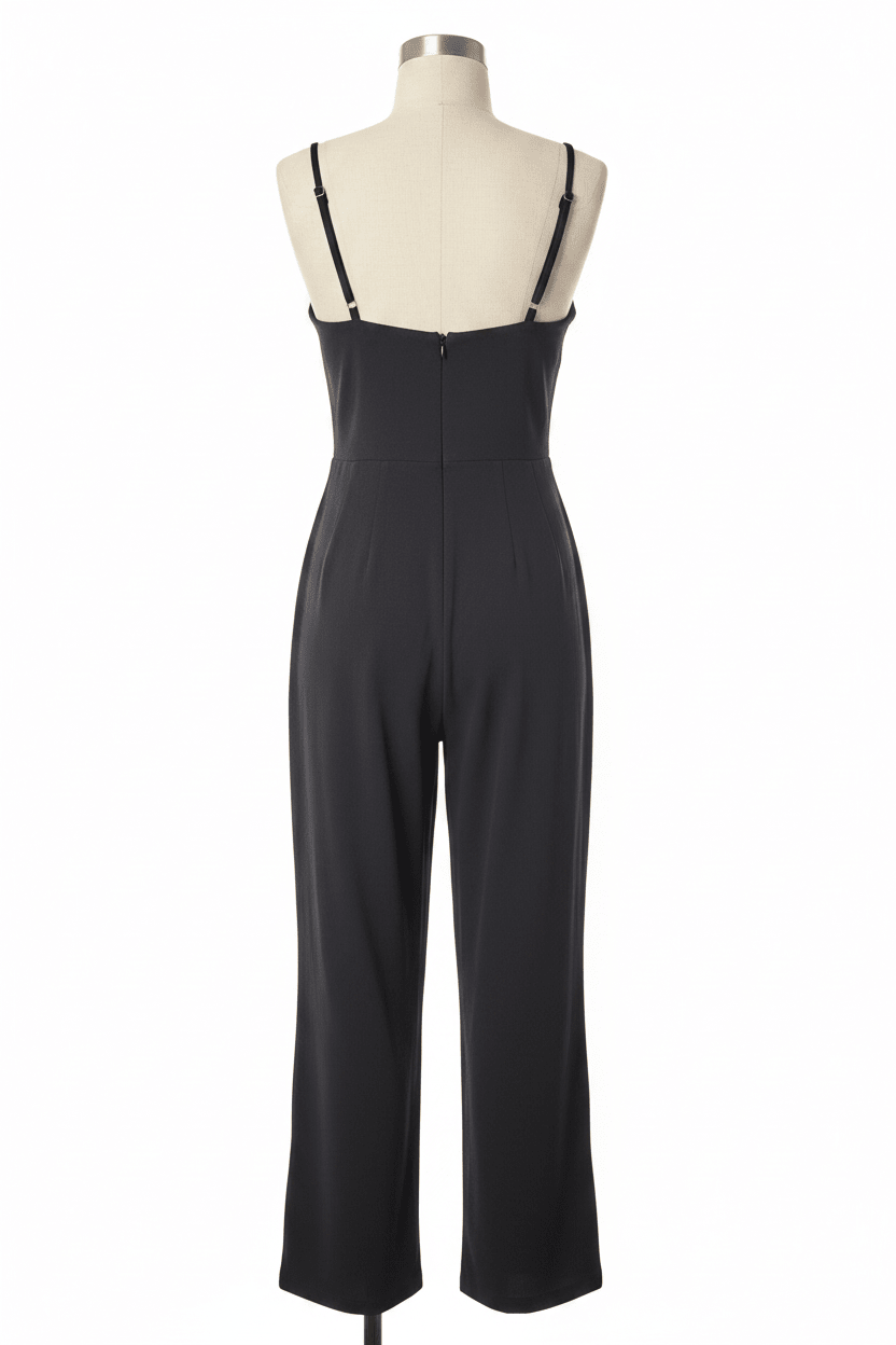 Lulu's Charcoal Wide-Leg Jumpsuit - The Garment Garden Boutique