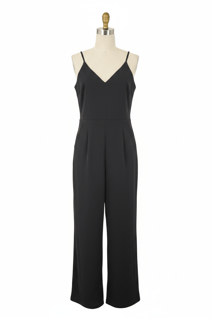 Lulu's Charcoal Wide-Leg Jumpsuit - The Garment Garden Boutique