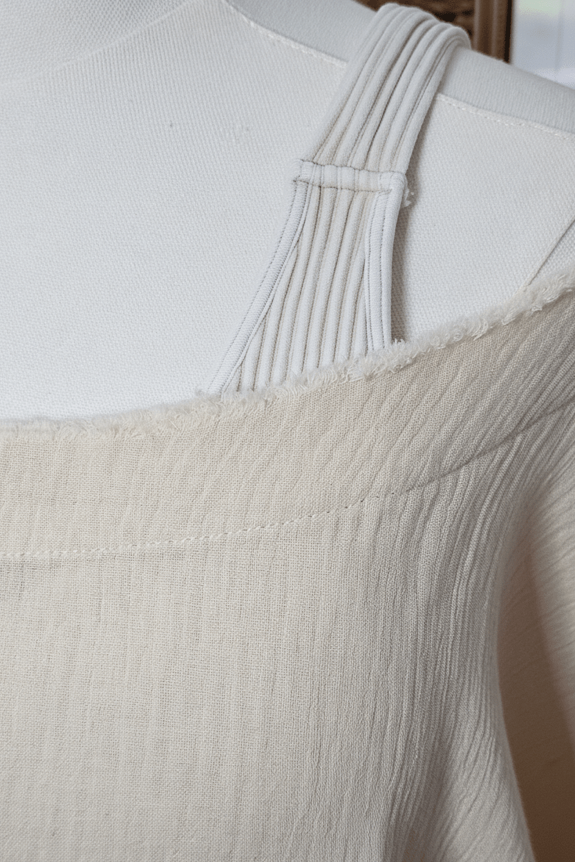 Cream Crinkle Cotton Cocoon Dress with Pockets - The Garment Garden Boutique