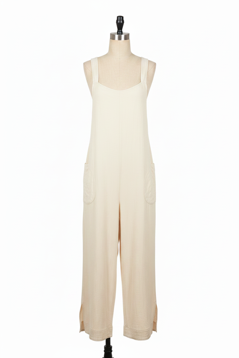 Cream Tank Jumpsuit
