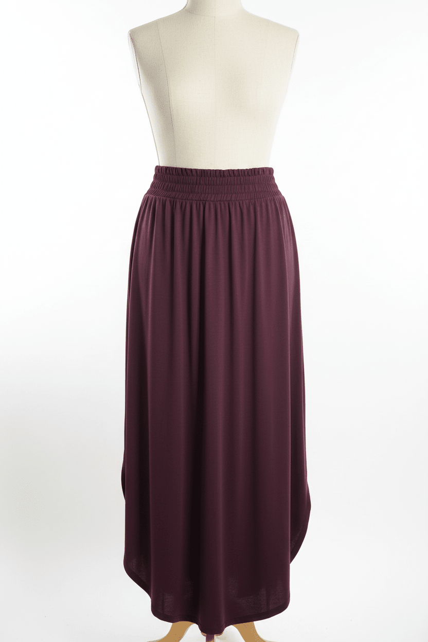 Zenana Maxi Skirt - Dark Plum - The Garment Garden Boutique
