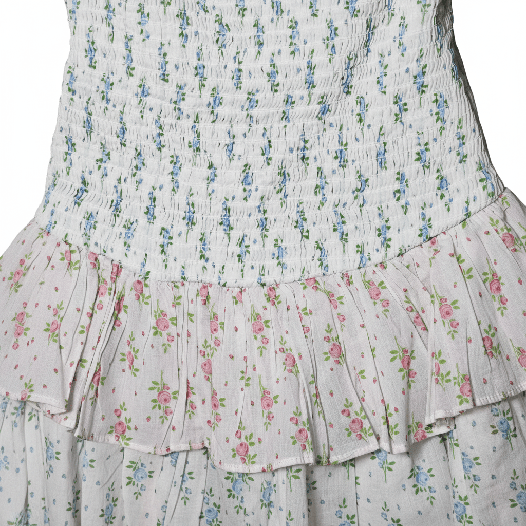 Altar'd State Mixed Floral Halter Tiered Ruffle Mini Dress - The Garment Garden Boutique