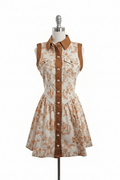 Mainstrip Equestrian Toile Denim Dress with Concho Buttons - The Garment Garden Boutique