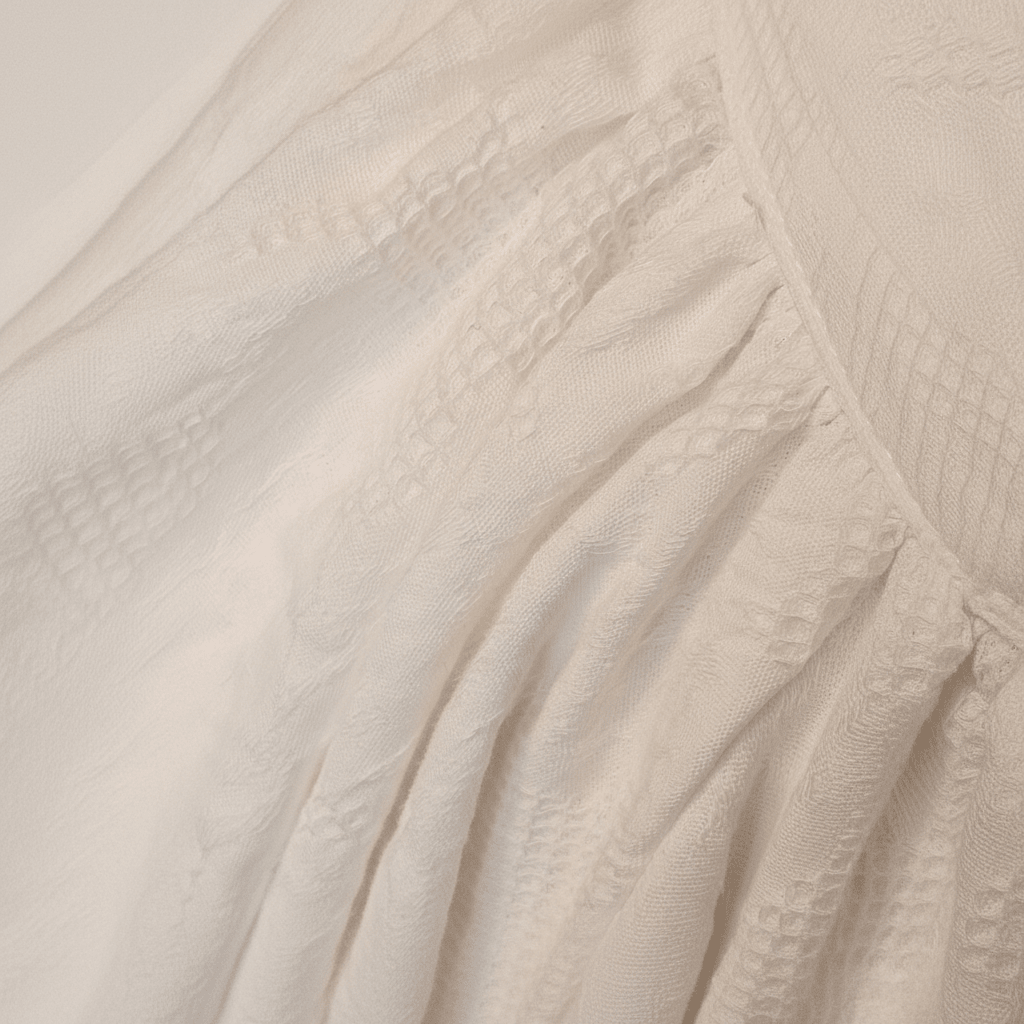 White Puff Sleeve Button-Front knee length Dress with Braided Belt - The Garment Garden Boutique