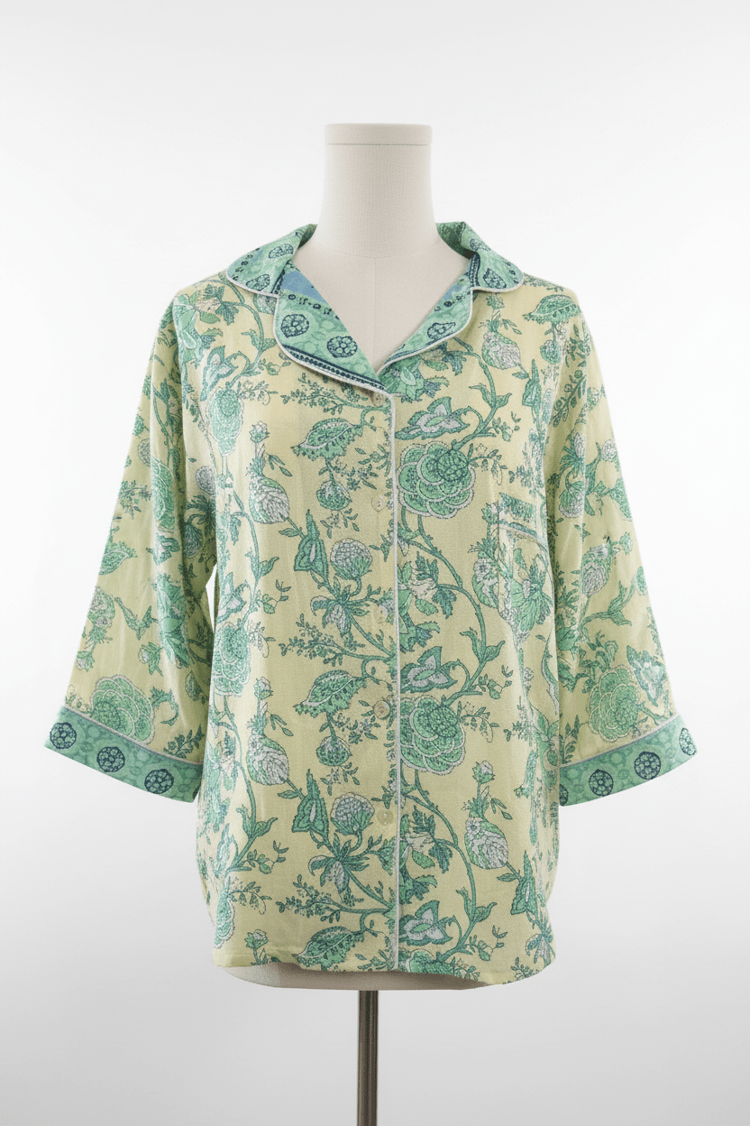 Front - VAICHIO Jacobean Floral Blouse