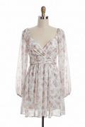 Pale Chocolate Floral Open-Back Mini Dress by Altar'd State - The Garment Garden Boutique