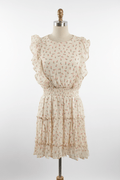 HYFVE Pale Yellow Ditsy Floral Ruffle Mini Dress - The Garment Garden Boutique