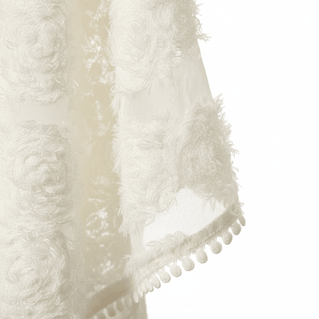 Just Me Ivory Fringe Lace Pom-Pom Trim Mini Dress - The Garment Garden Boutique
