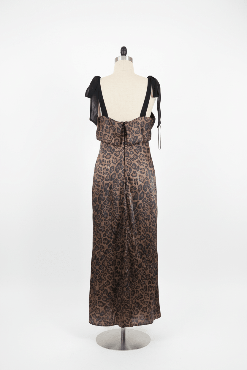 Arose Leopard Overlay Maxi Dress - The Garment Garden Boutique