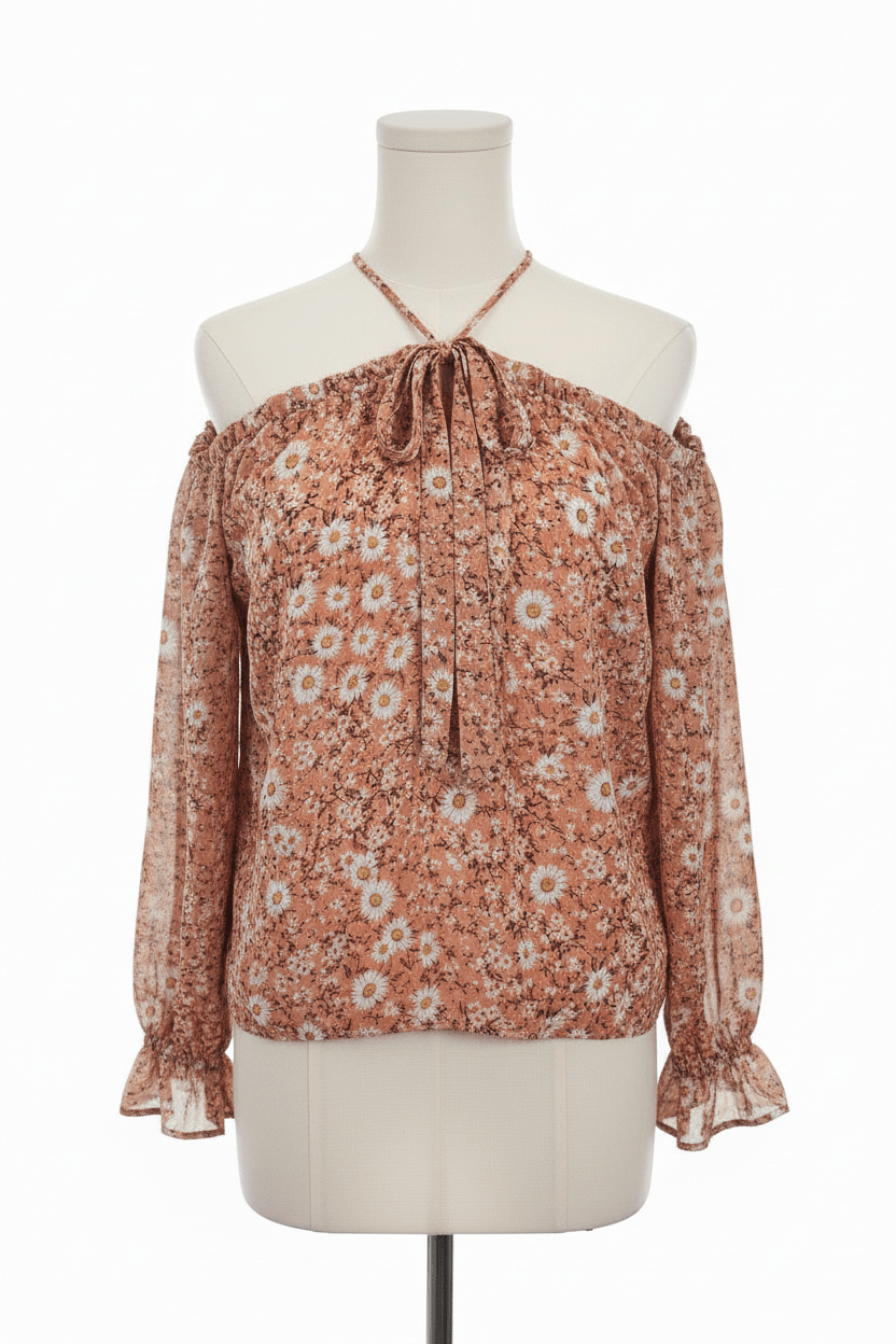 Mainstrip Daisy Floral Off-Shoulder Blouse - Terracotta - The Garment Garden Boutique