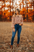 Mainstrip Daisy Floral Off-Shoulder Blouse - Terracotta - The Garment Garden Boutique