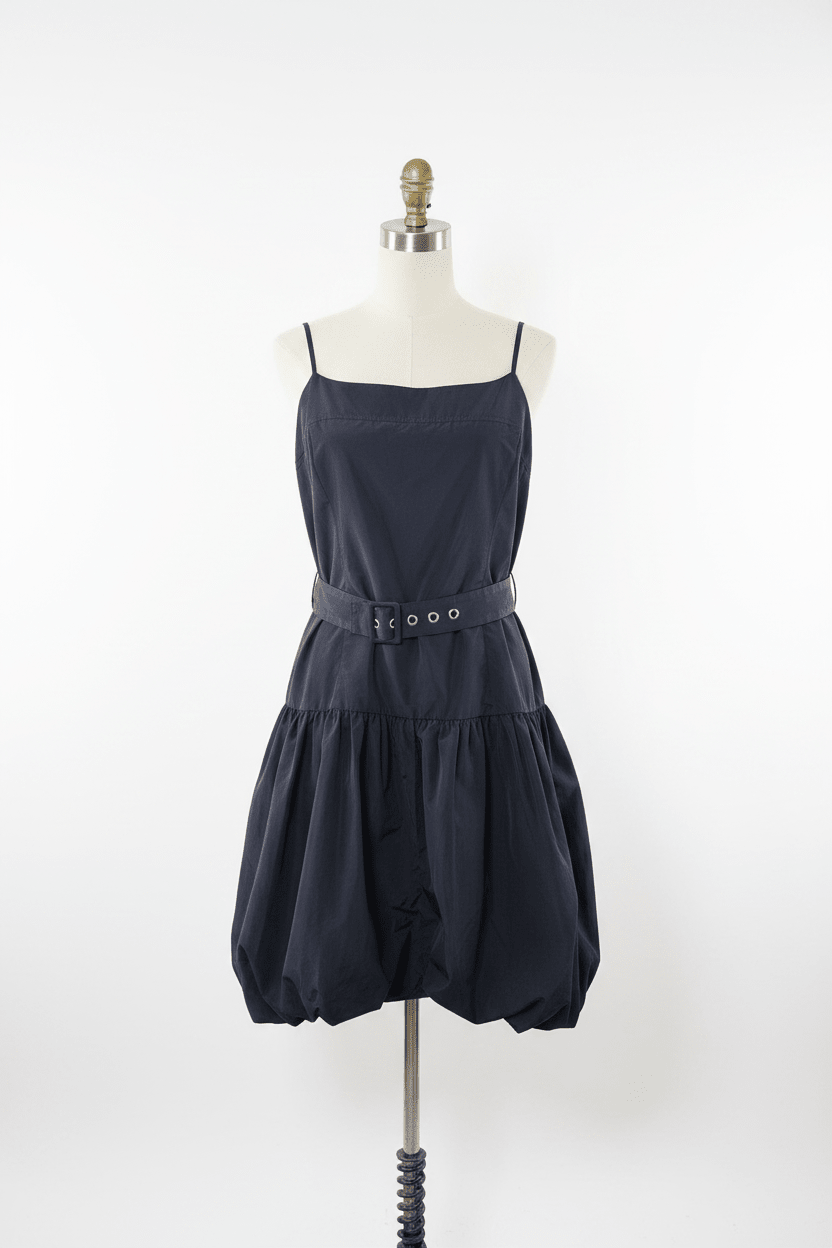 DKNY Black Bubble Hem Belted Dress - The Garment Garden Boutique