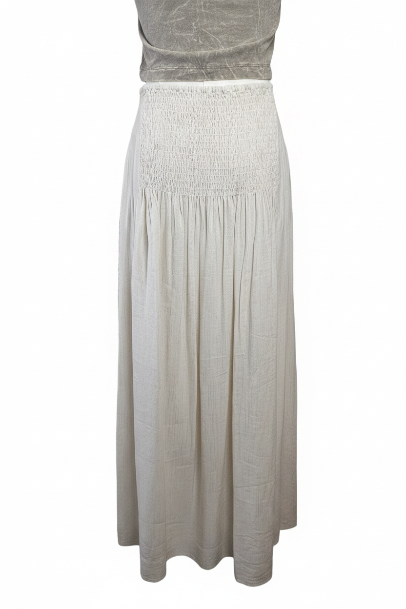 Parker Cream Skirt - Full Length Back