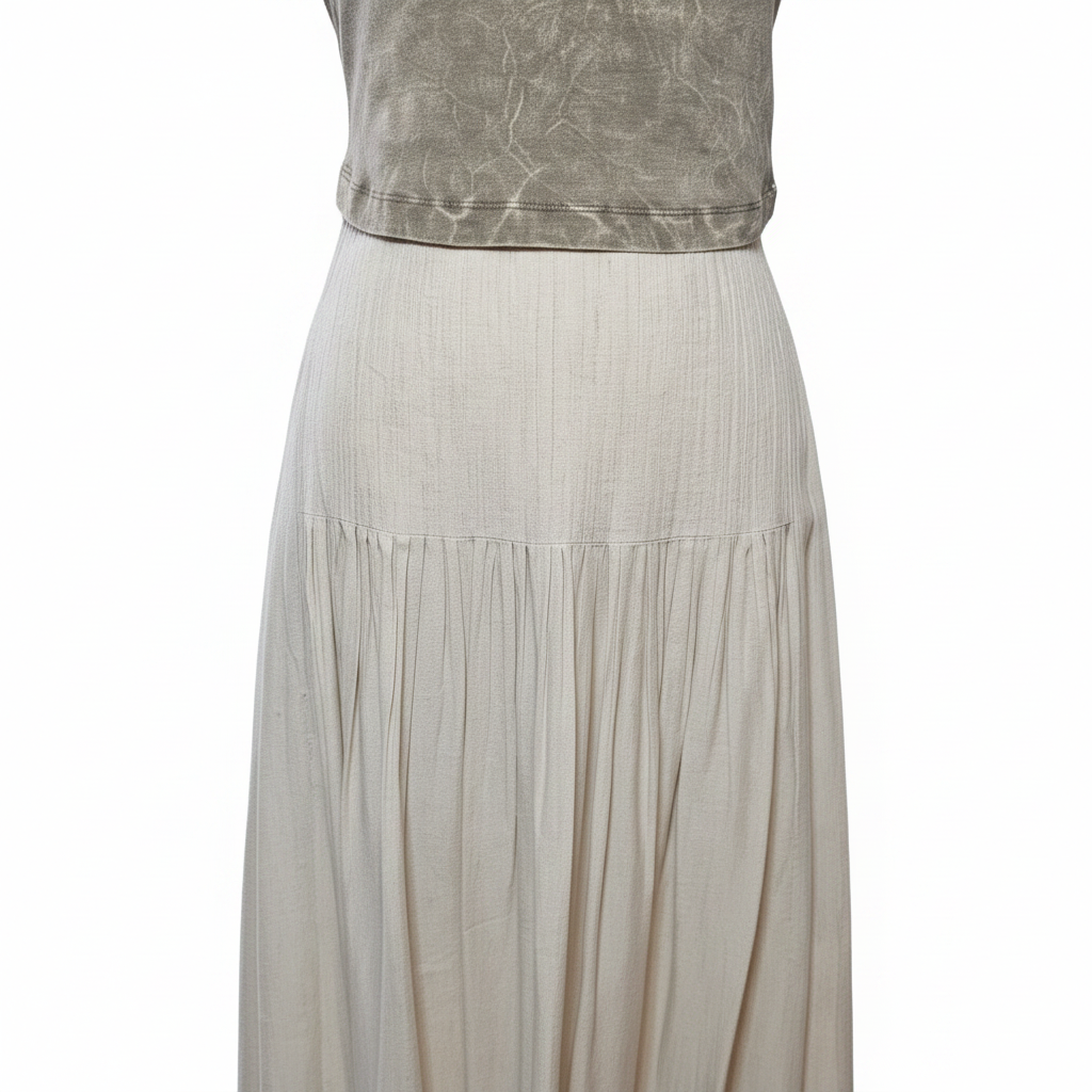 Parker Cream Skirt - Pleat Detail