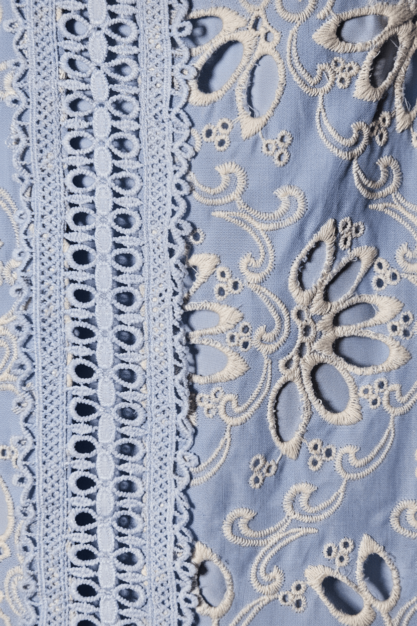 Periwinkle Blue Eyelet Embroidery Tiered Mini Dress - The Garment Garden Boutique