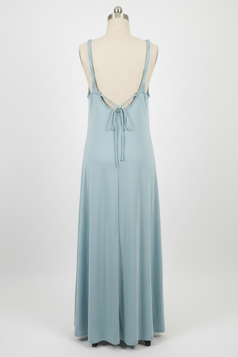 Powder Blue Maxi Dress - Back View Attempt 3