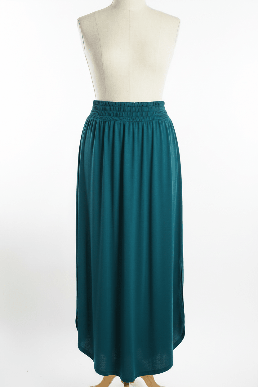 Zenana Maxi Skirt Teal - The Garment Garden Boutique