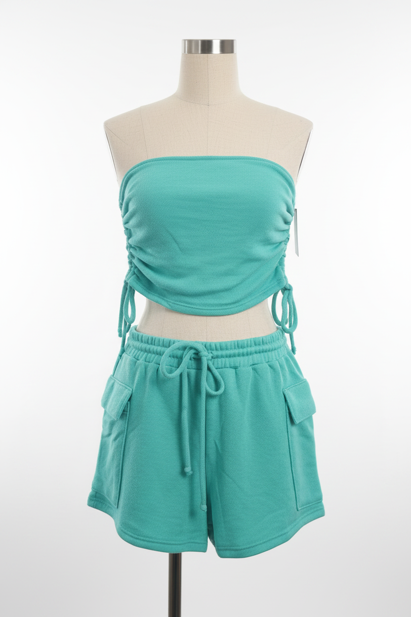 Turquoise Terry Short Set - Studio