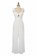White Gauze Jumpsuit - Corrected Front View
