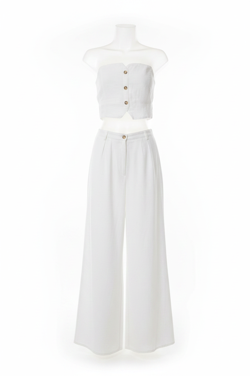 White Pant Suit - Studio from Photo