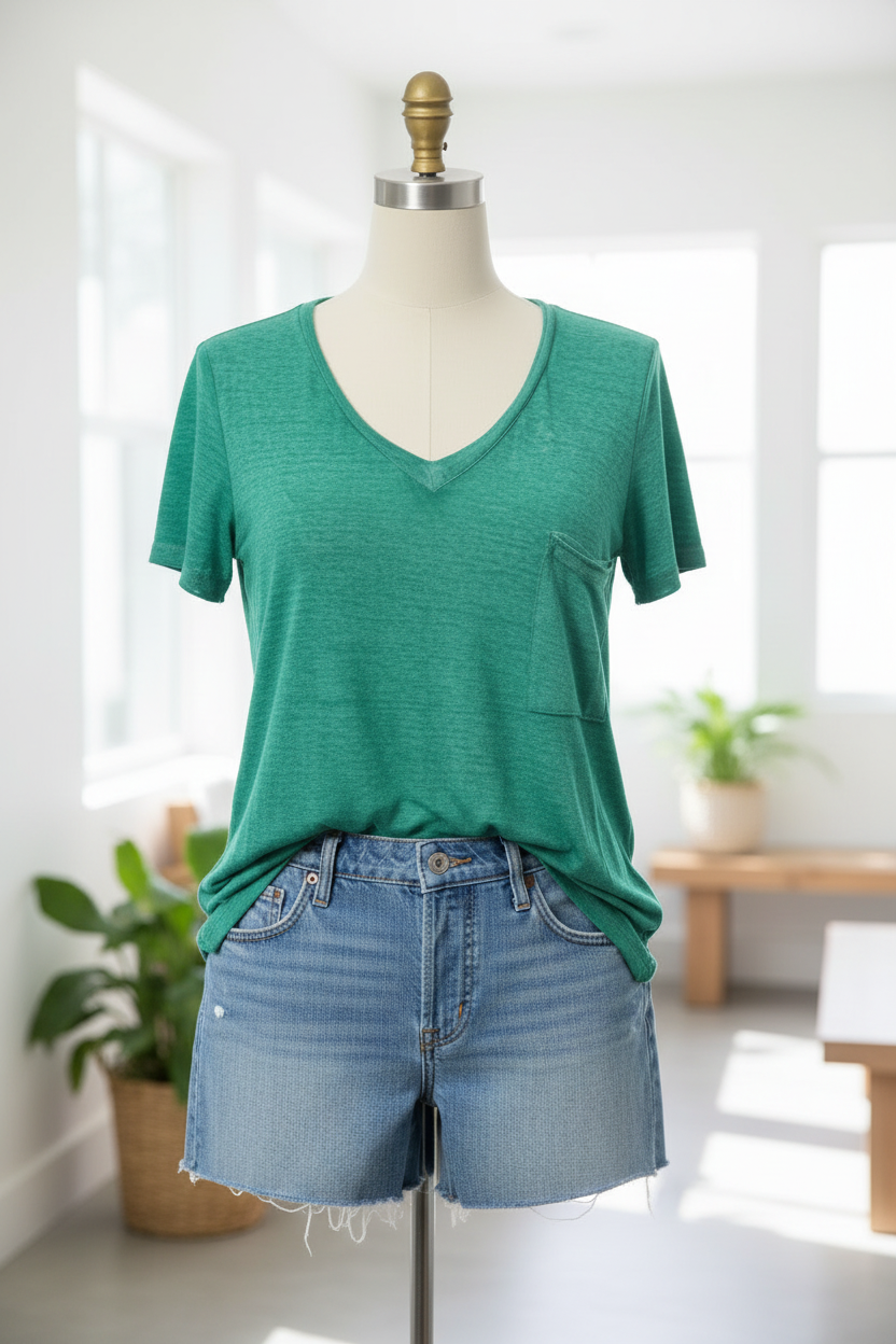 Zenana Burnout Tee - Lifestyle with Jean Shorts